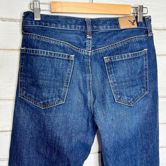 American Eagle Vintage Hi Rise Jeans Dark Wash Denim Size 8 - Picture 5 of 11